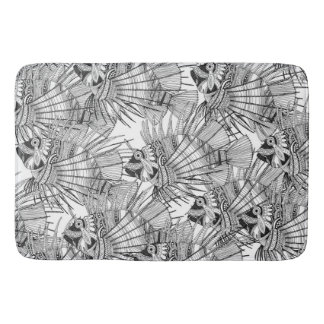 Tapis De Bain poisson mirage noir blanc