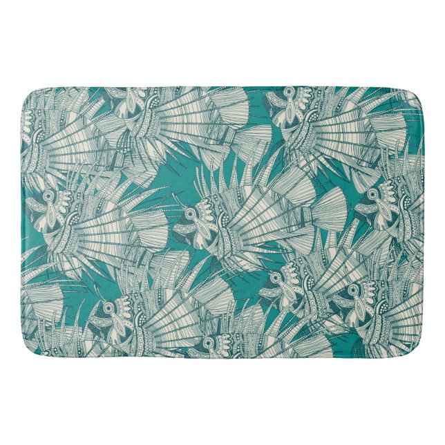 Tapis De Bain poisson mirage turquoise (Devant)
