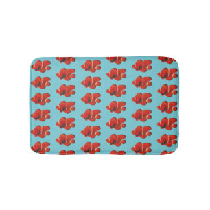Tapis De Bain Poisson Orange Clowfish Motif