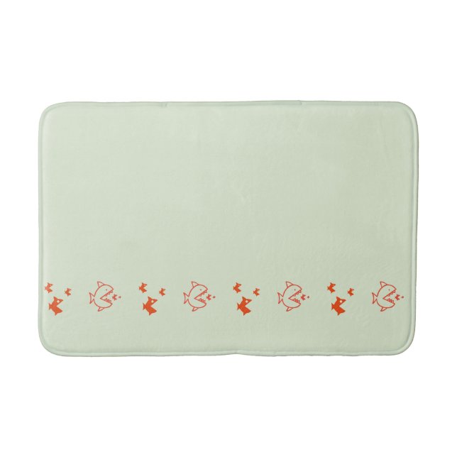 Tapis De Bain Poisson Pique de natation Pirahnas Orange sur n'im (Devant)