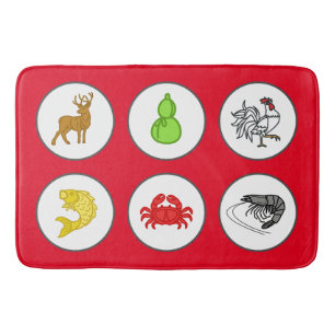 Tapis De Bain Poisson Prawn Crab Gâteau Mat - Rouge