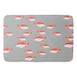 Tapis De Bain Poisson rouge et gris