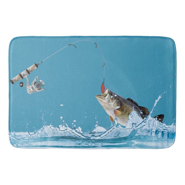 Tapis De Bain pôle de pêche avec grand poisson (Devant)