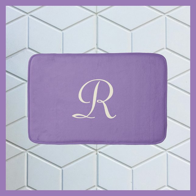 Tapis De Bain Pomme et crème Monogramme Plush Bain Mat (Créateur téléchargé)