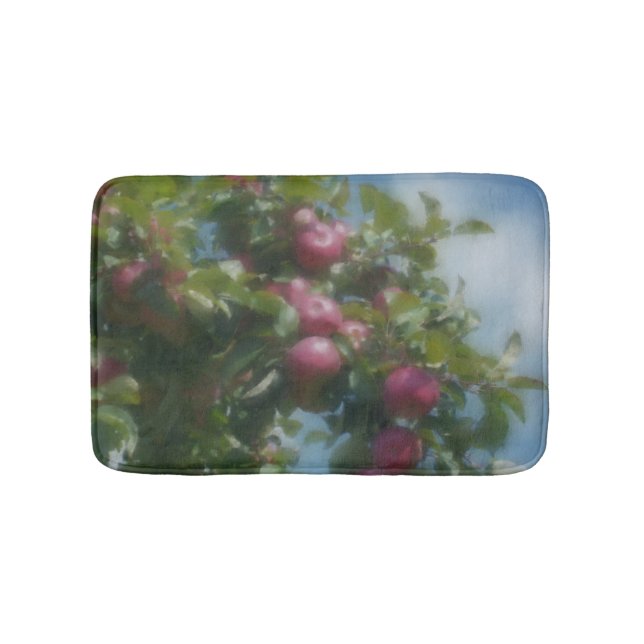 Tapis De Bain Pommes Rouges Sur Peinture D'Arbre (Devant)