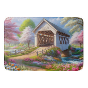 Tapis De Bain Pont fleuri/ressort coloré et rivière