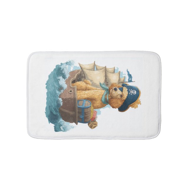 Tapis De Bain Poodle Pirate � Drôle de chien de mer (Devant)