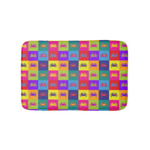 Tapis De Bain Pop Art Crabes Rainbow Seafood Motif