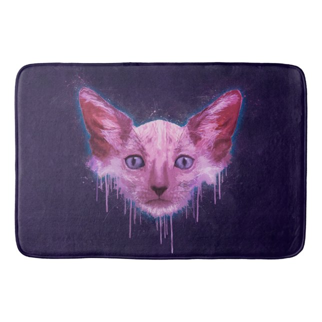 Tapis De Bain Pop Art Lykoi Cat (Devant)
