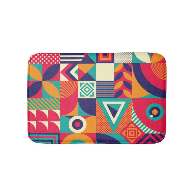 Tapis De Bain Pop formes géométriques abstraites, motif transpar (Devant)