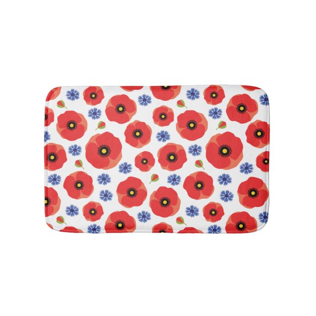 Tapis De Bain Poppys Et Cornflowers Motif (Devant)