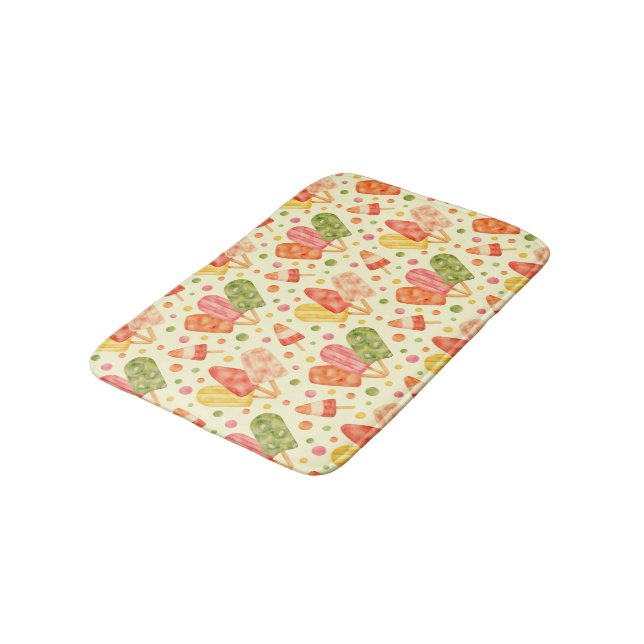 Tapis De Bain Popsicles colorés d'aquarelle (Angle)
