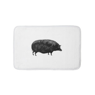 Tapis De Bain Porc vintage mignon