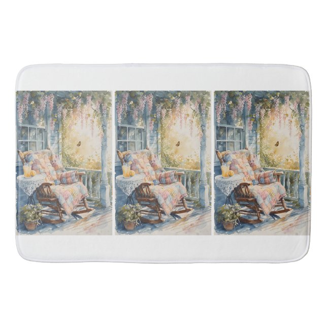 Tapis De Bain Porche confortable avec courtepointe et charme de  (Devant)