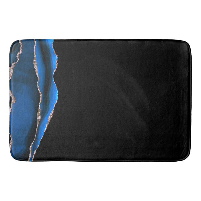 Tapis De Bain Porte dorée en marbre noir bleu (Devant)
