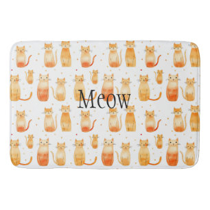 Tapis De Bain Portes et chats orange mignons