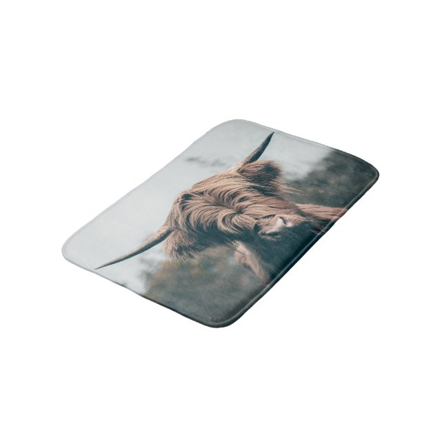 Tapis De Bain Portrait de vache Highland (Angle)