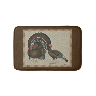 Tapis De Bain Portrait en bronze standard de dindes