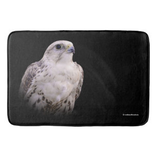 Tapis De Bain Portrait signé d'un faucon de Saker curieux