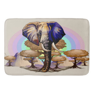 Tapis De Bain Portrait surréaliste de l'éléphant africain
