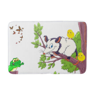 Tapis De Bain Possum Chicks Grenouille Floral Salle de bain Mat