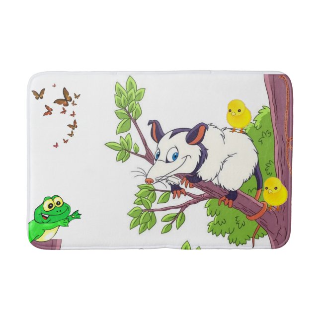 Tapis De Bain Possum Chicks Grenouille Floral Salle de bain Mat (Devant)