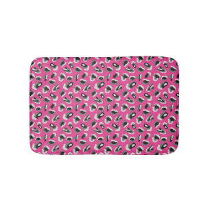 Tapis De Bain Poster de animal léopard rose vif