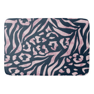 Tapis De Bain Poster de animal, léopard, tigre, bleu, rose, peau