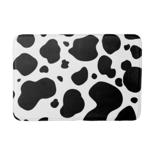 Tapis De Bain Poster de animal noir et blanc de motif de taches