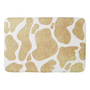 Tapis De Bain Poster de animal simple blanc or gros points de va