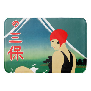 Tapis De Bain Poster touristique japonais 1930 Art Déco Girl