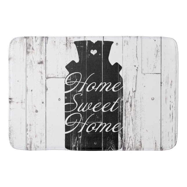 Tapis De Bain Pot à lait en bois blanc rustique de ferme Maison  (Devant)
