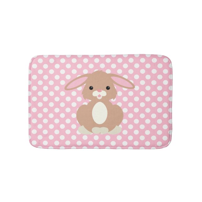 Tapis De Bain Pot rose et chauve-souris lapin (Devant)