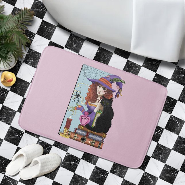 Tapis De Bain Potions de sorcières de livres de chats (Créateur téléchargé)
