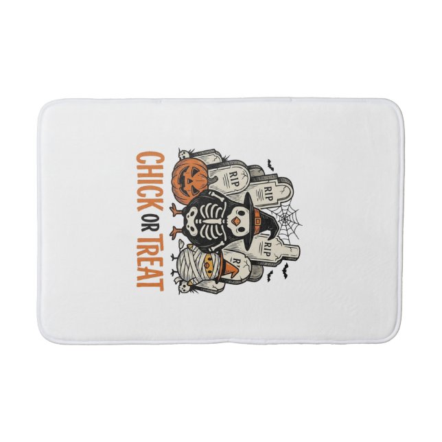 Tapis De Bain Poulet drôle ou traiter Graphique de poulet Hallow (Devant)