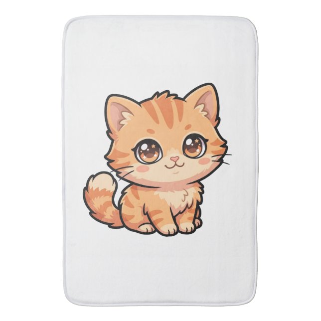 Tapis de bain pour chaton tabby orange mignon (devant Vertical)
