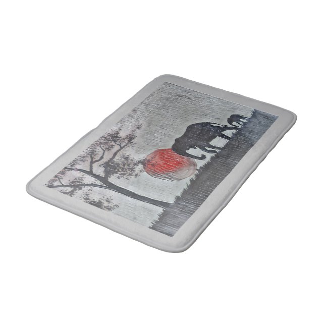 Tapis de bain pour éléphants africains (Angle)
