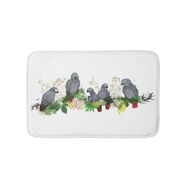 Tapis de bain pour perroquets gris africains (Devant)