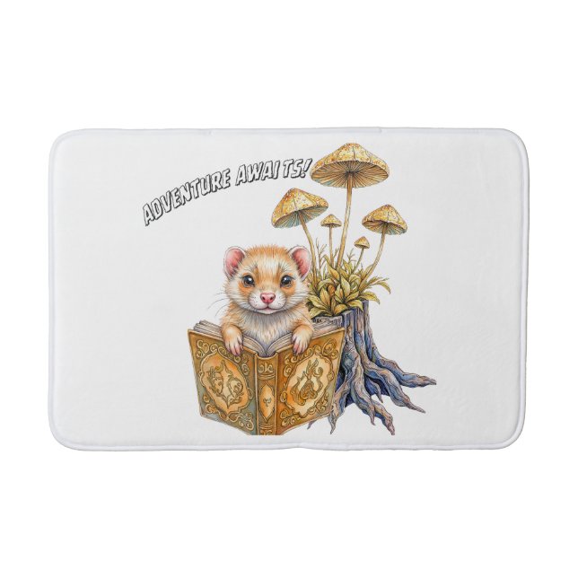 Tapis de bain pour souris lisant Aventure attend (Devant)