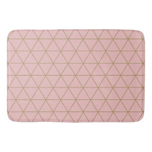 Tapis De Bain Poussière d'or Mauve Triangles Géométriques Boho G