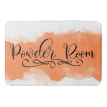 Powder Room Aquarelle Pastel Orange Beige Tan