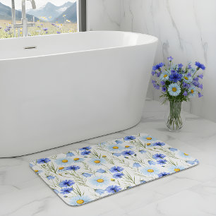 Tapis De Bain Prairie de fleurs sauvages bleues