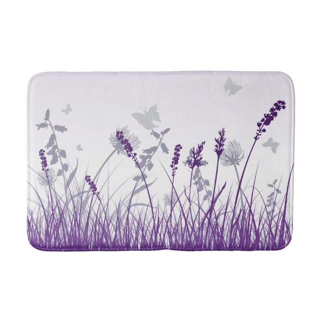 Tapis De Bain Pré et papillon pourpres (Devant)