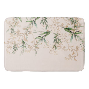 Tapis De Bain Premium Moderne Boho Eucalyptus Clair Rose