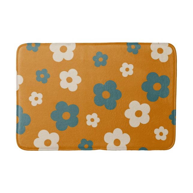Tapis De Bain Preppy Brown Floral Simple Flower Motif (Devant)