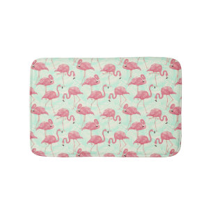 Tapis De Bain Preppy Chic Elegant Pink Flamingo Motif