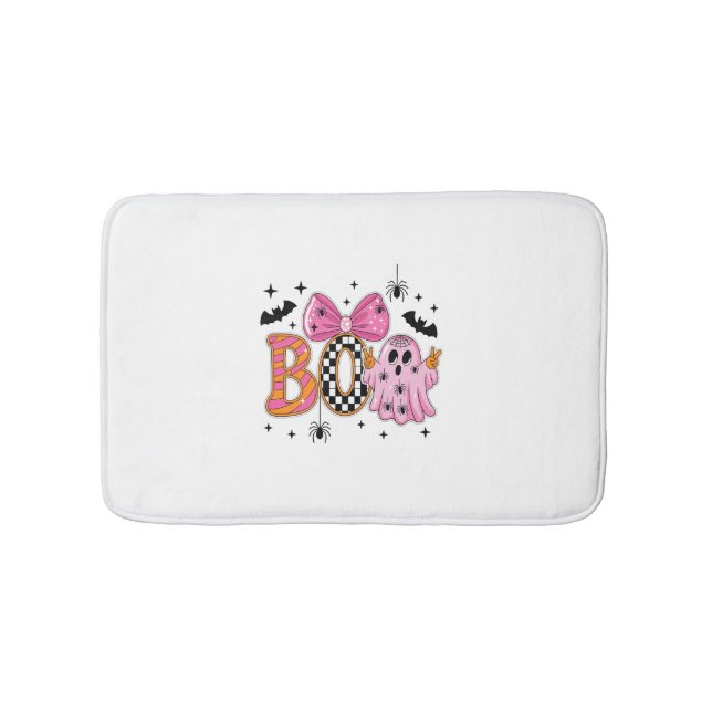 Tapis De Bain Preppy Éffrayant Halloween Boo (Devant)