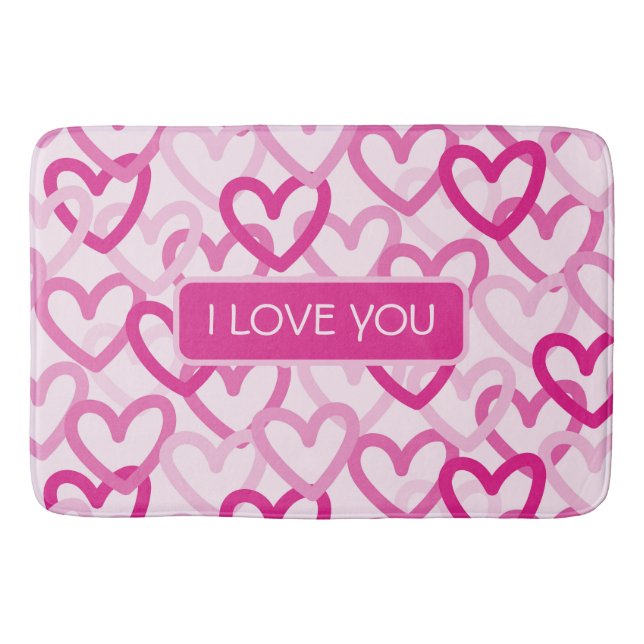 Tapis De Bain Preppy Hearts Pink (Devant)