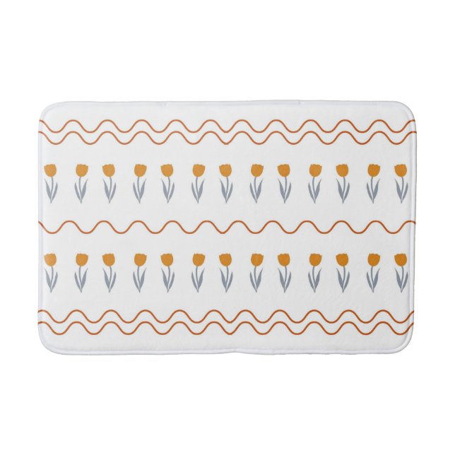 Tapis De Bain Preppy Super Stripe Tulip Motif (Devant)