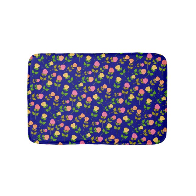 Tapis De Bain Pretty Blue Rose Pattern (Devant)